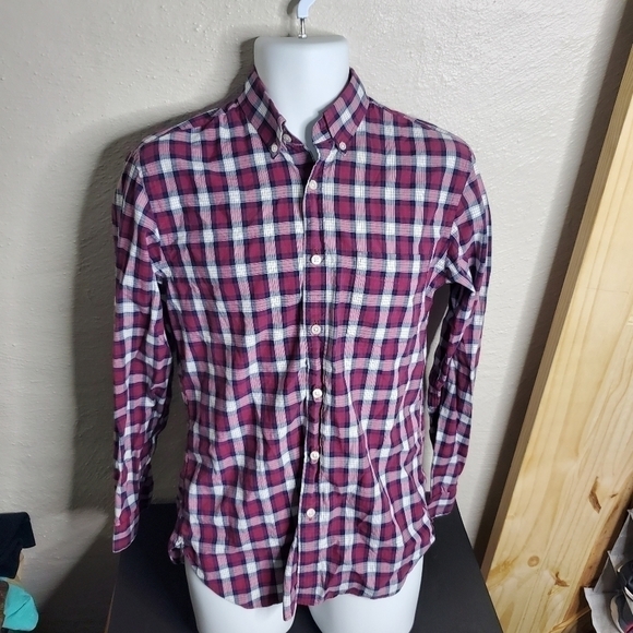 JCrew Shirt Men Small 14-14.5 Plaid Button Down - Picture 1 of 11